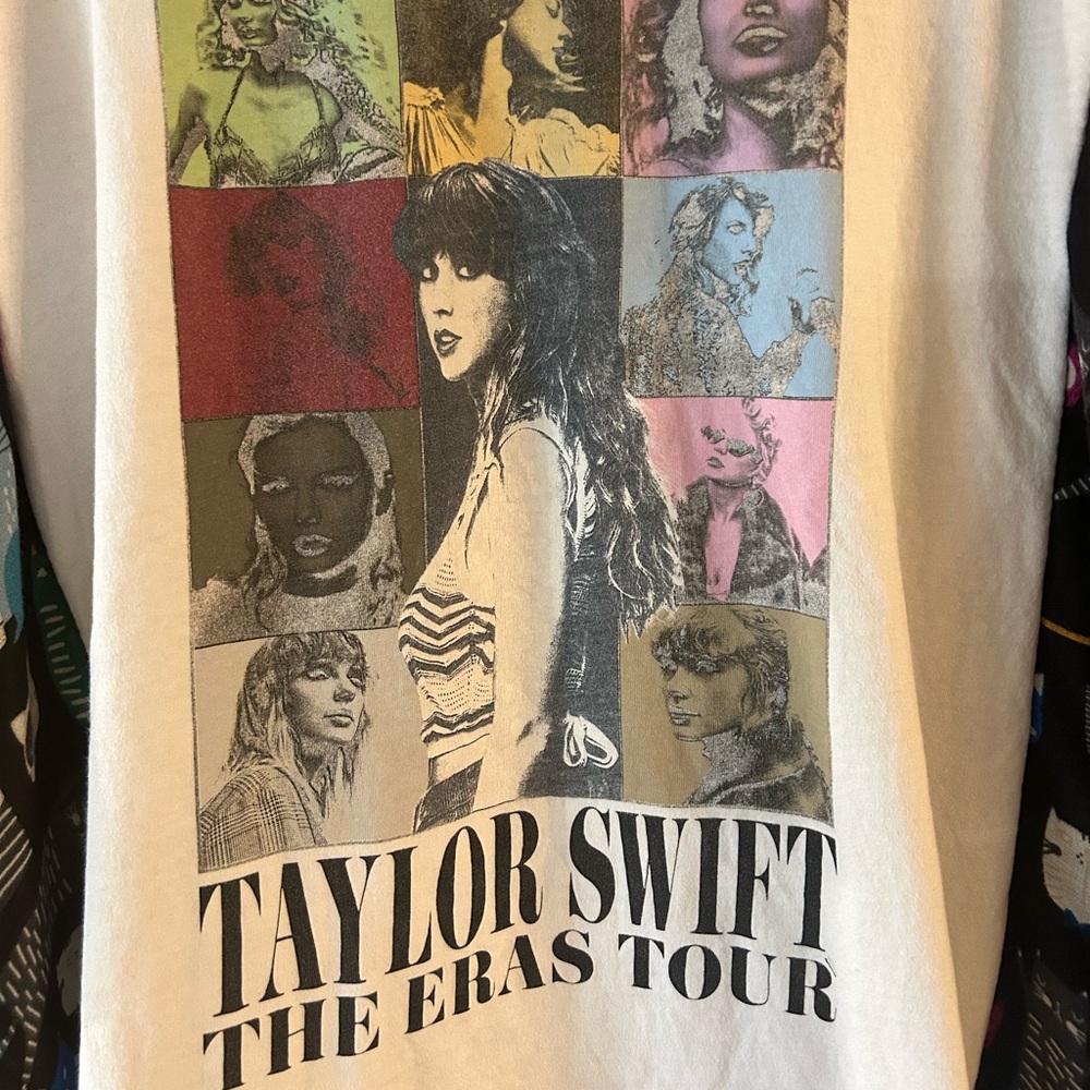 UPCYCLED one of a kind, Taylor Swift, ERAS TOUR Music Poncho T Shirt - Picture 3 of 4